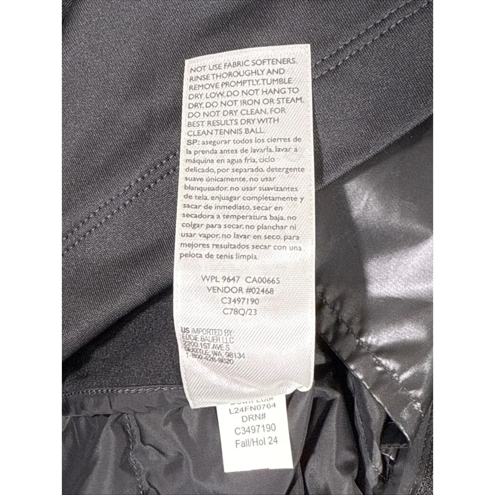 Eddie‎ Bauer Puffer Vest Mens Size Extra Large Gray Full Zip 550 Down Outdoors